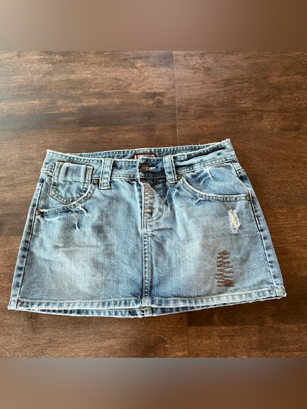 Vintage Light Blue Denim Mini Skirt Kali Denim